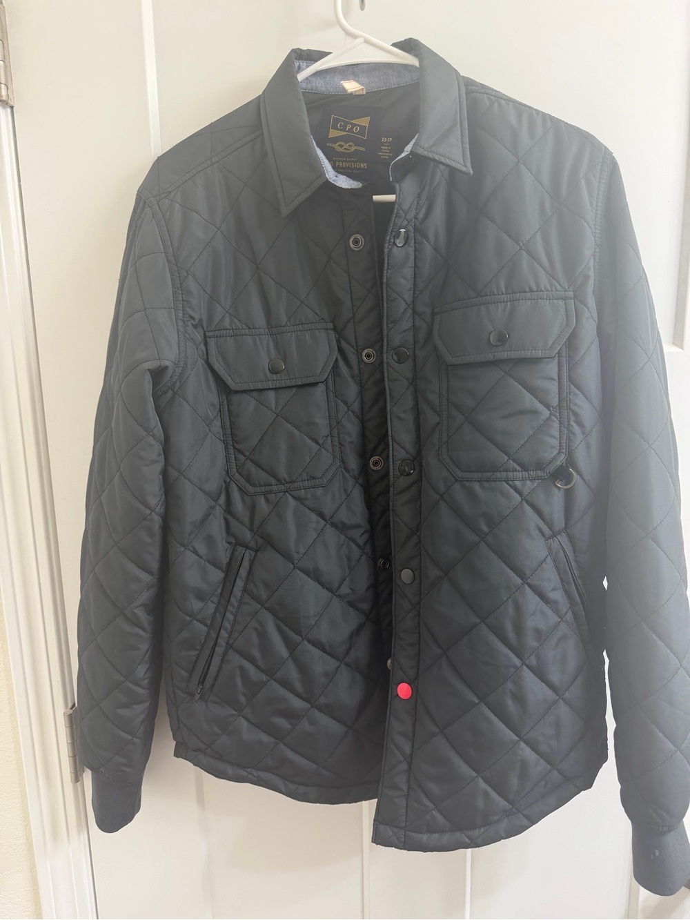 CPO Quilted Black Men’s Lightweight Utility Jacket-XS
